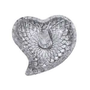 Studio Crystal Heart Ring Holder Dish Jewelry Trinket Organizer Clear Glass